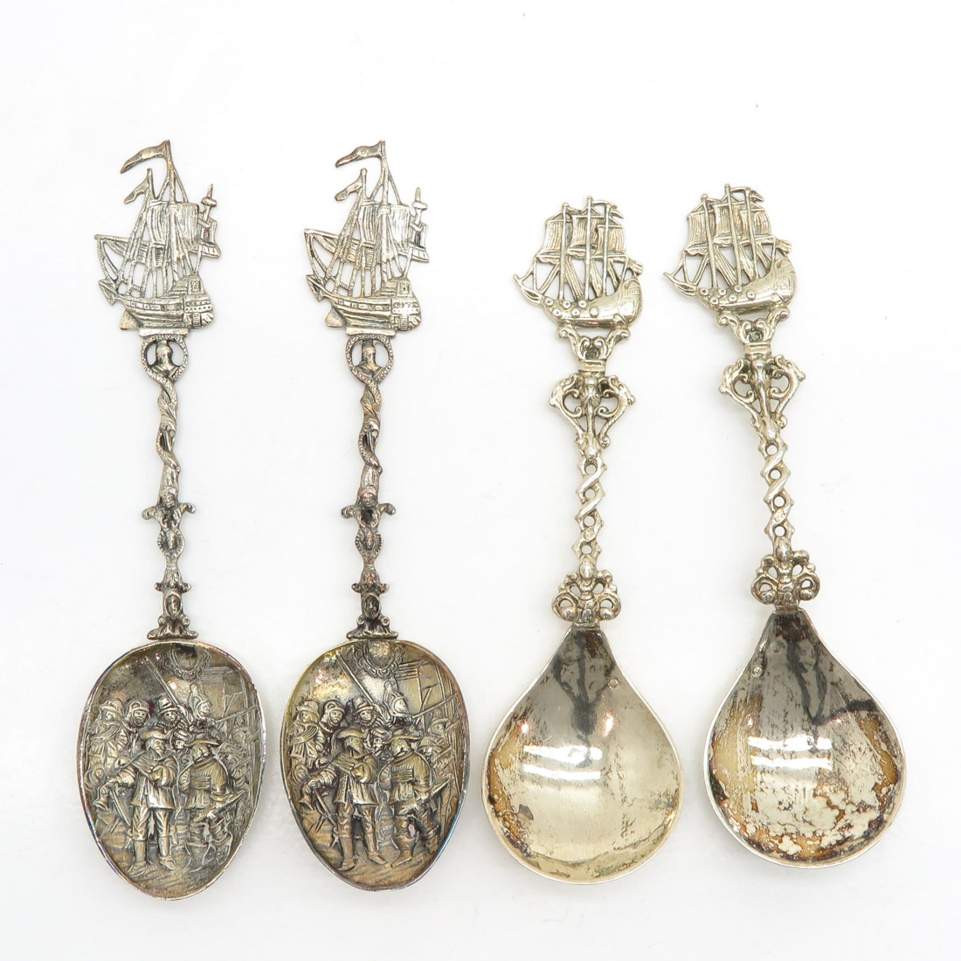 Lot of 4 Dutch Silver Spoons