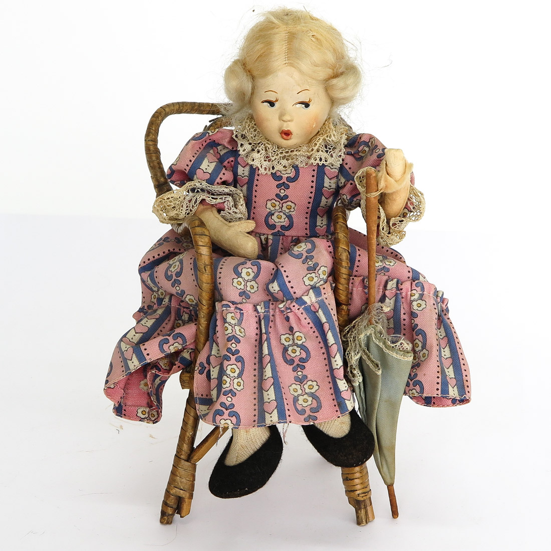 Vintage Cloth Doll in Chair