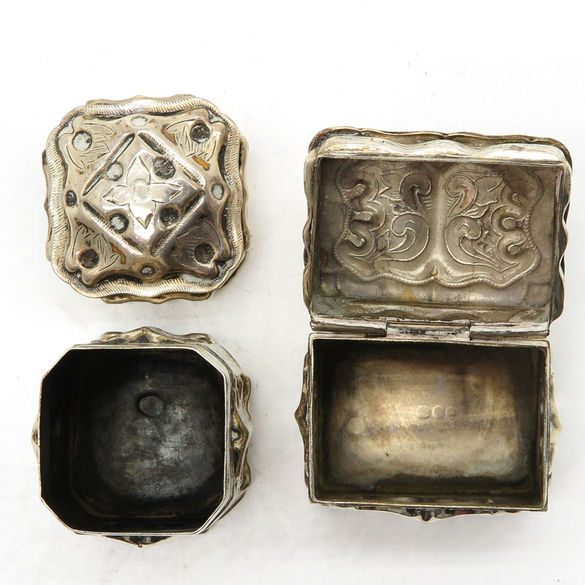 Lot of 2 19th Century Dutch Silver Scent Boxes - Bild 5 aus 6