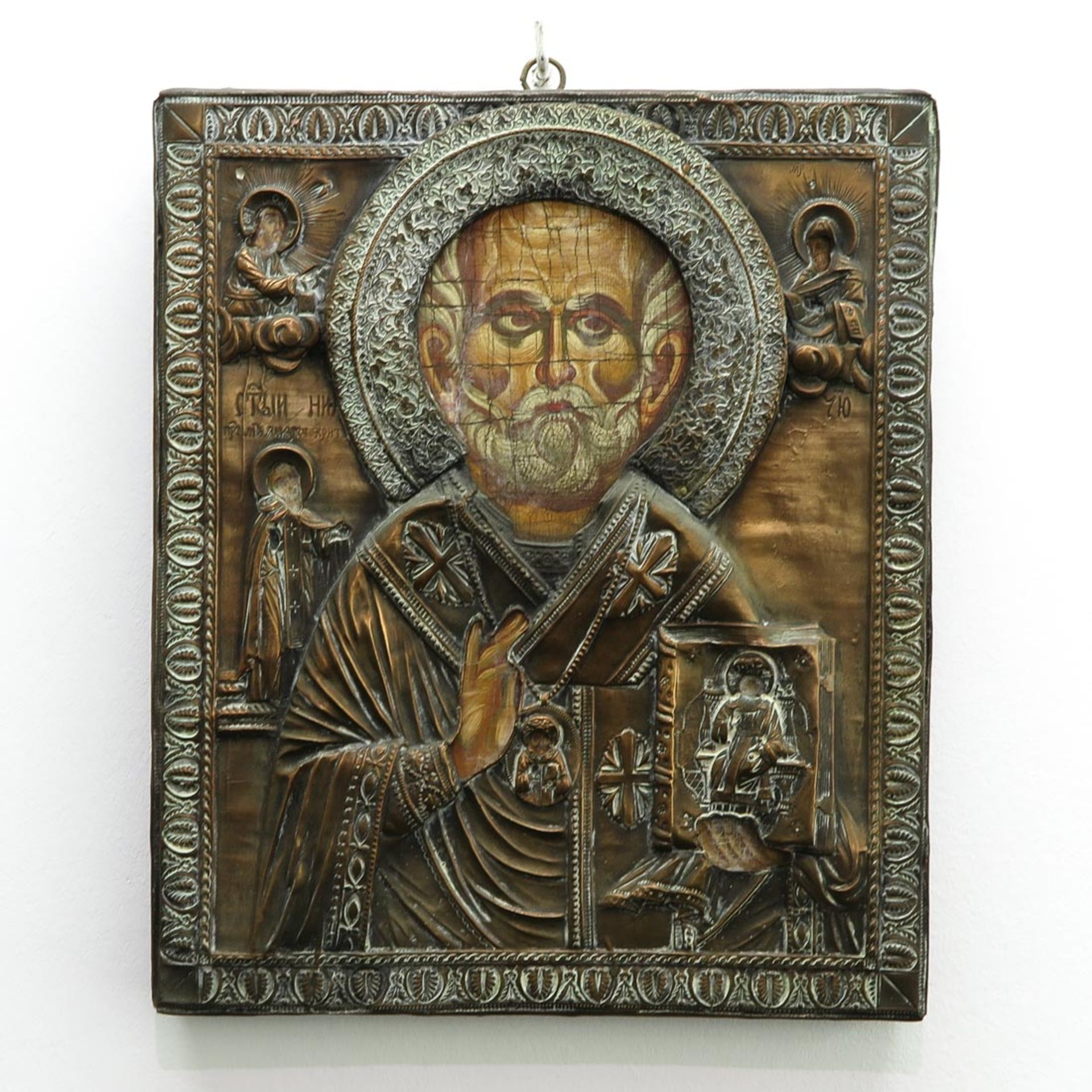 Russian Icon with Copper Rizza