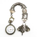 Pocket Watch with Chain and Fobs