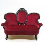 19th Century Velvet Upholstered Love Seat