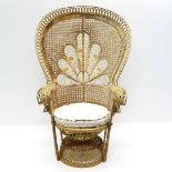 Wicker Peacock Back Chair