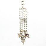 19th Century Silver Watch Chain with Key & Animals