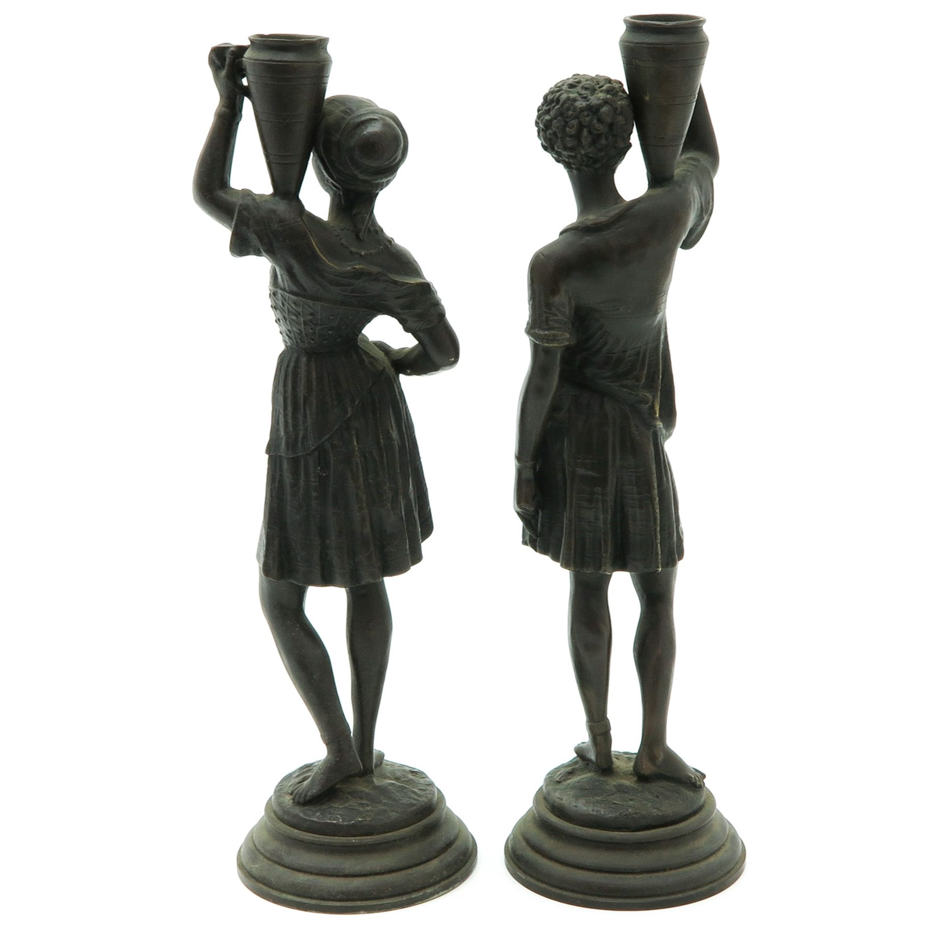 Pair of Bronze Candlesticks - Bild 3 aus 4