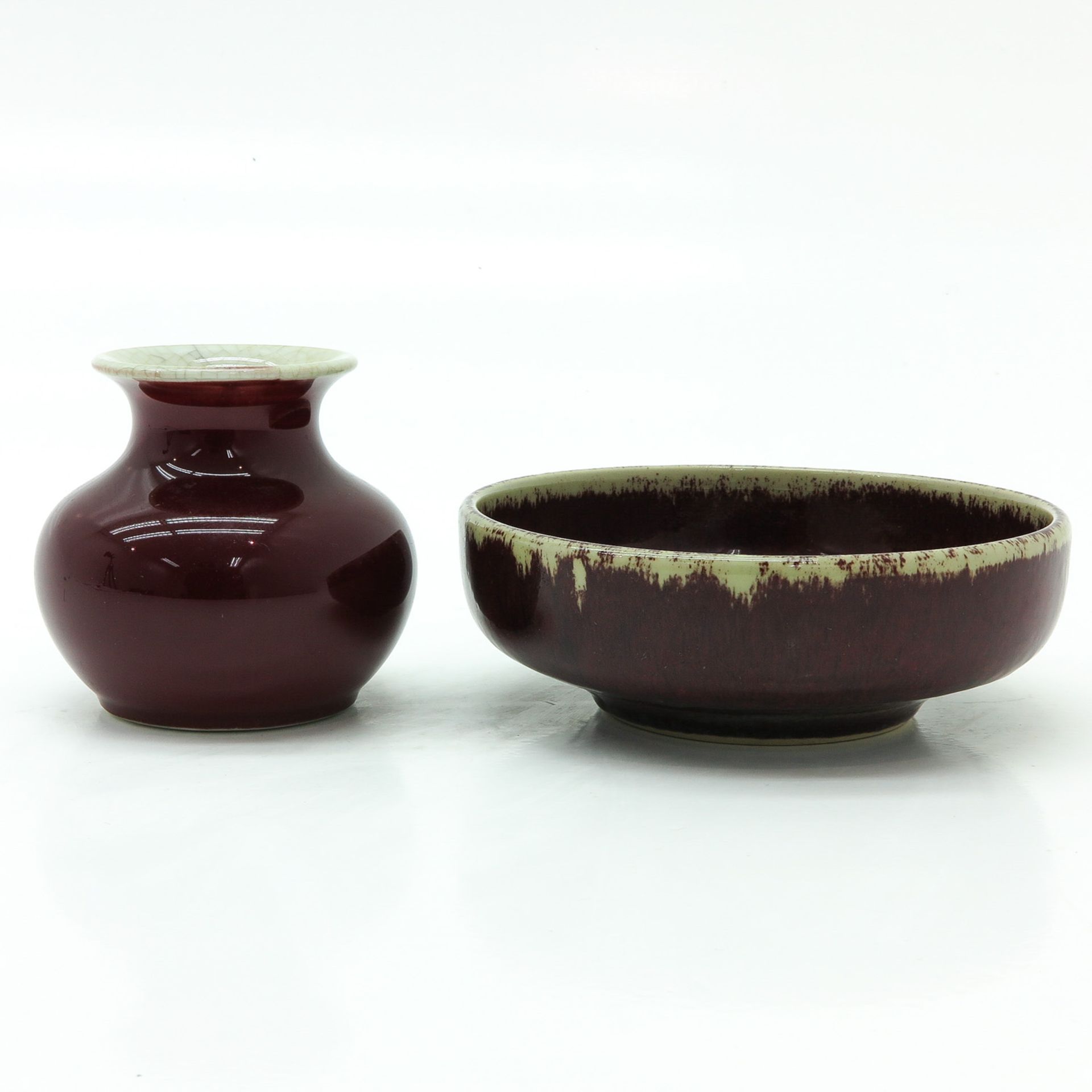 Sang de Boeuf Decor Vase & Bowl