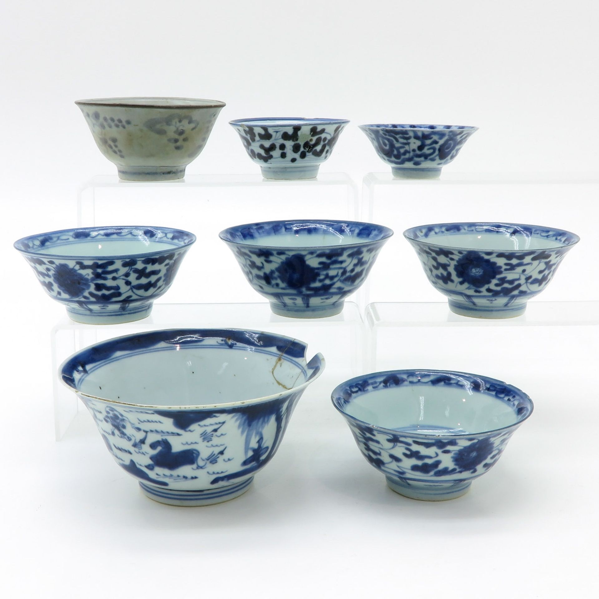 Diverse Lot of Blue and White Decor Bowls