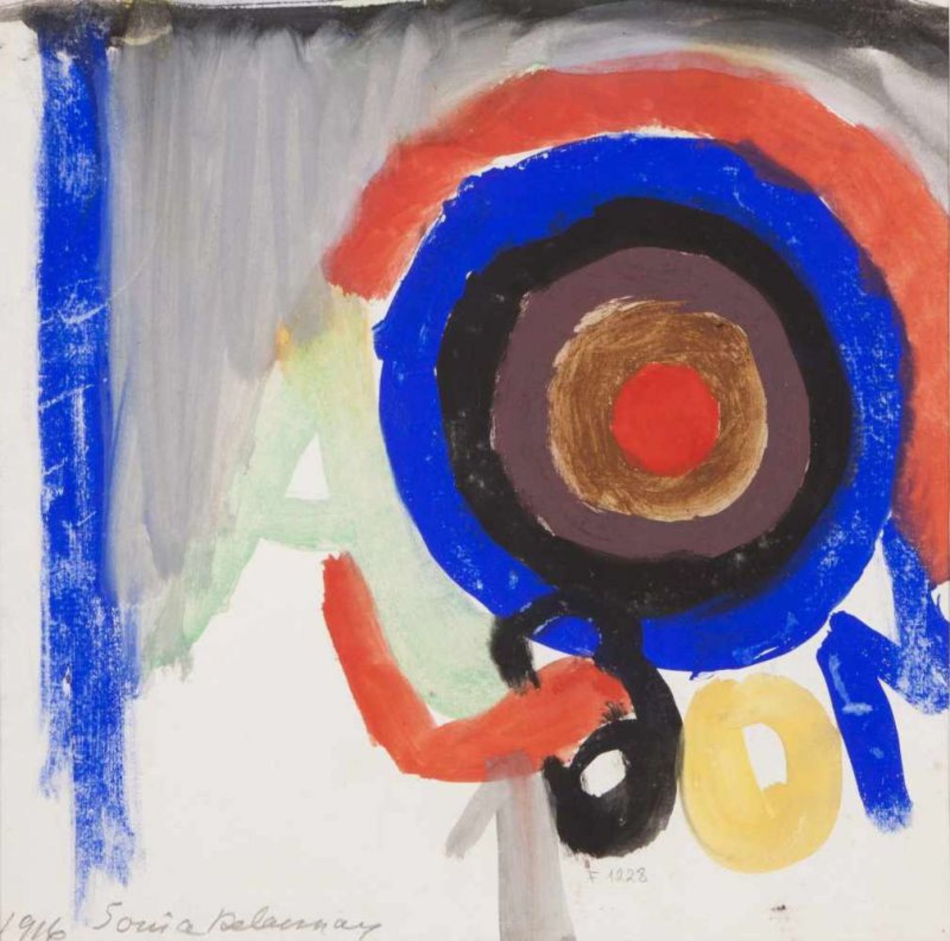 Sonia Delaunay (1885-1979) "Projet Album nº1, F. 1228" Gouache on paper With label on the back