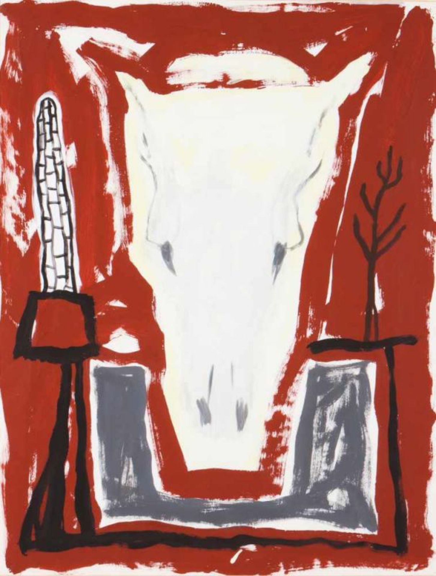 Julião Sarmento (n. 1948) Untitled (#412) Acrylic paint on paper Signed and dated 9/2/85 on the