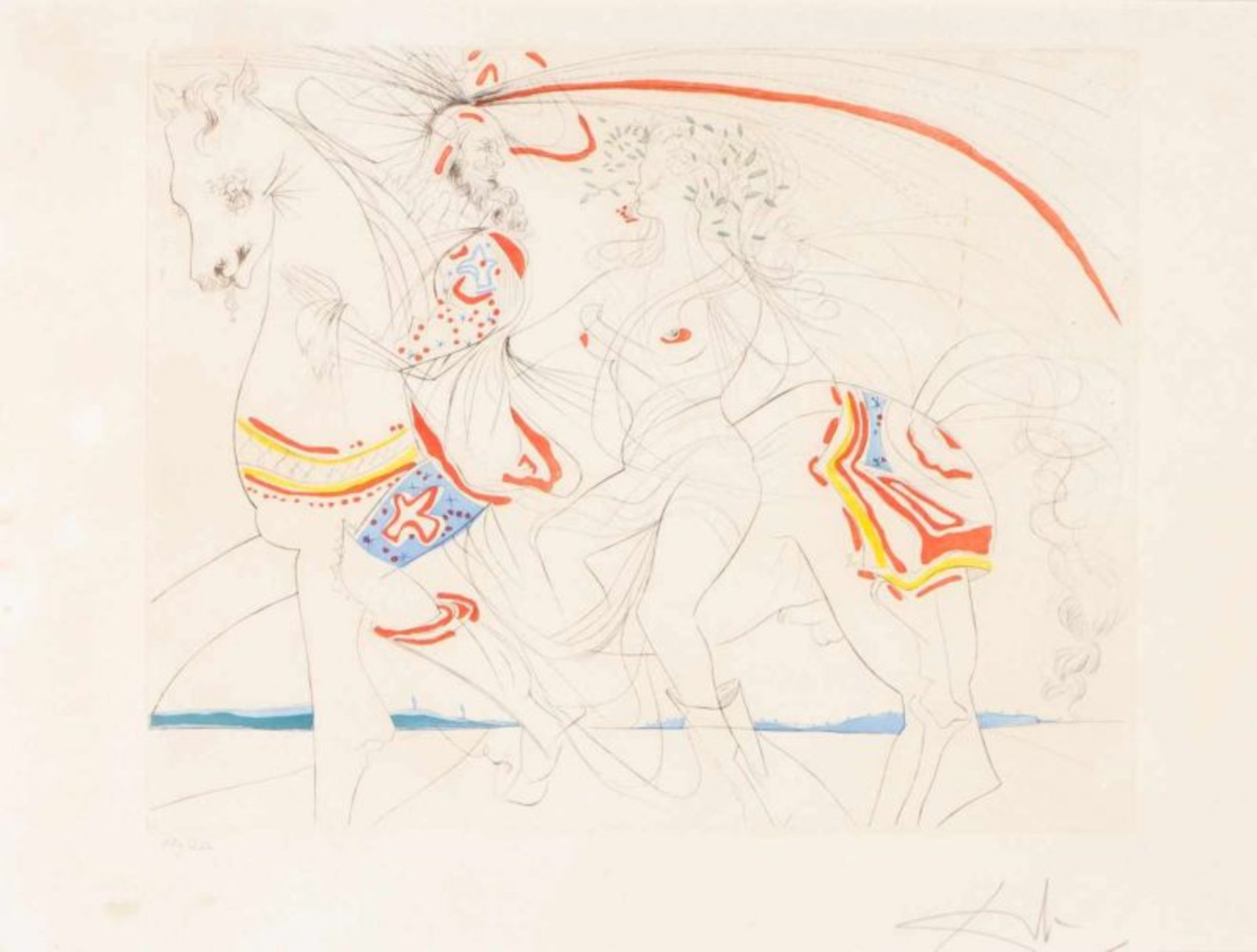 Salvador Dalí (1904-1989) "Diane de Poitiers", 1977 Drypoint on Arches paper Signed and numbered