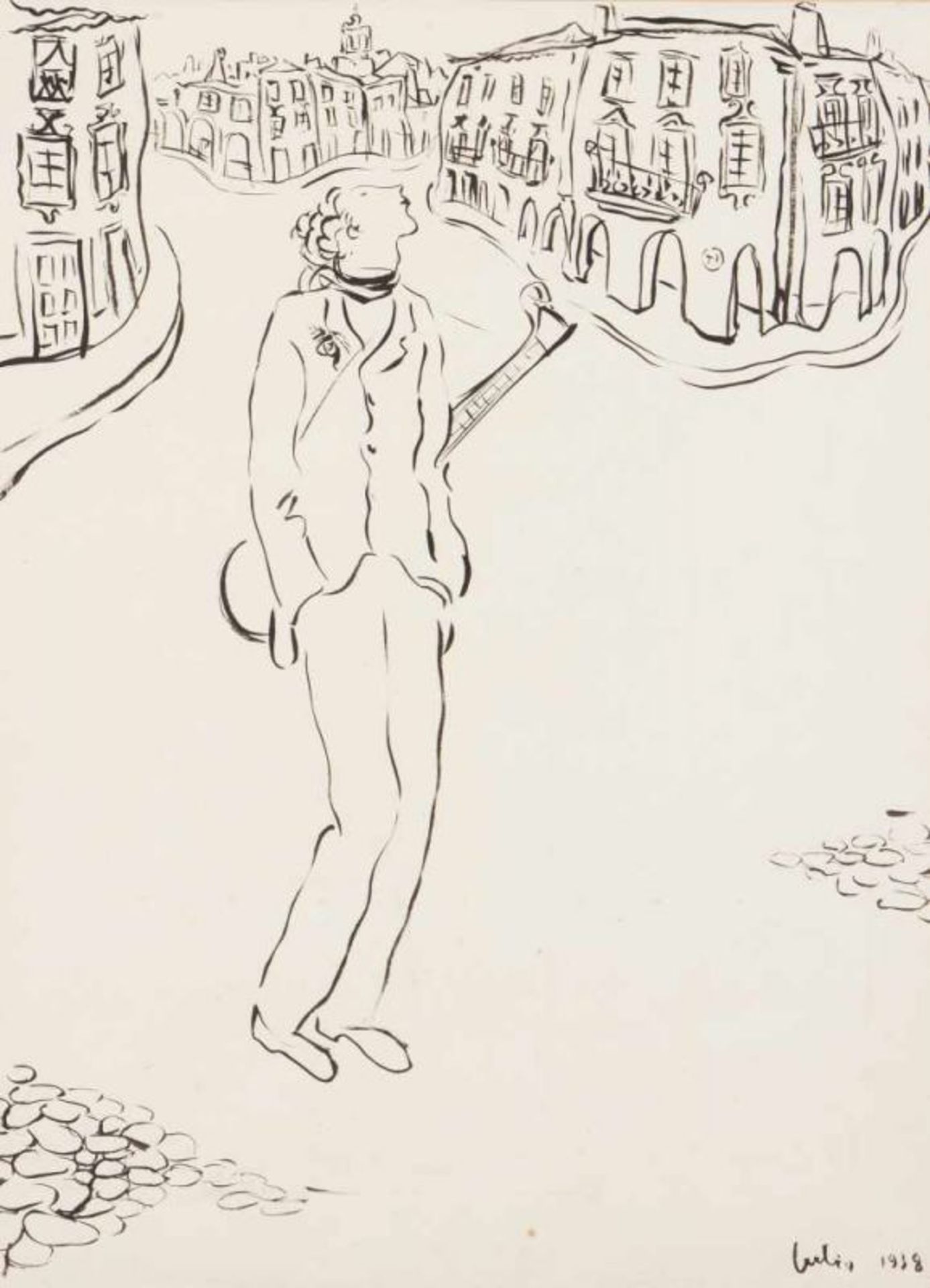 Júlio dos Reis Pereira (1902-1983) Untitled Ink on paper Signed and dated 1938 45x33 cm