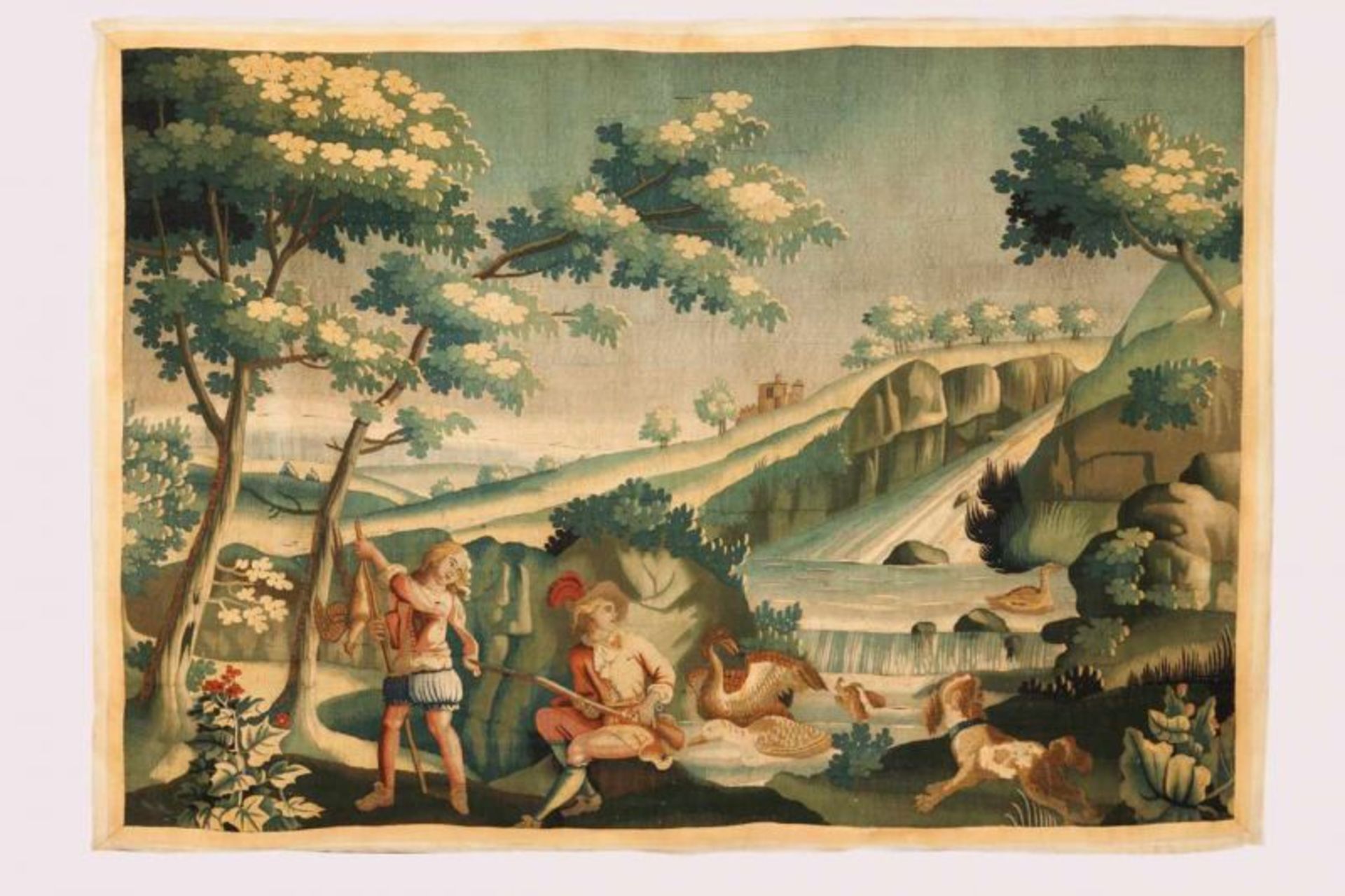 Hunting scene Polychrome wool thread France, 18th century 178x250 cm