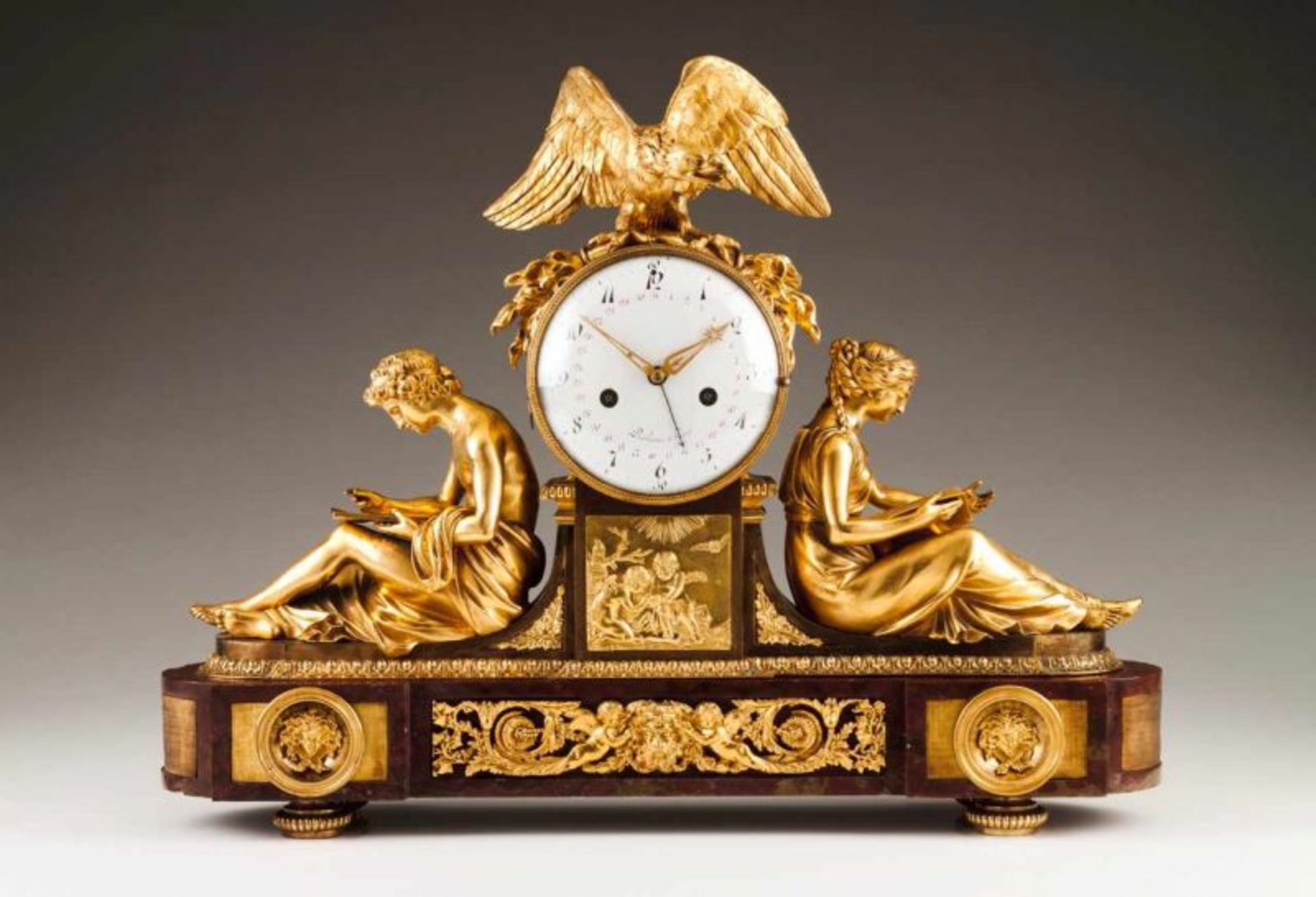 A Louis XVI table clock, by Michel-François Piolaine (late 18th, early 19th century) Gilt bronze