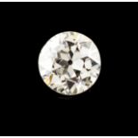 A diamond An old European cut diamond weighing 4,38ct with slight yellow tint (I~K) and girdle