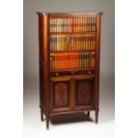 Secretaire à Abattant Mahogany and other woods Door and front decorated with book spines Marble