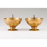 A pair of torchères Gilt bronze with molded and chased decoration Marked ""A.CHERTIER/Orfrévre à