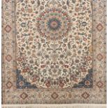 A Nain carpet Cotton and wool Floral decoration in blue, red and beige 262x178 cm