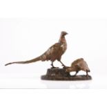 Partridges Jane Le Soudier (1885-1976) Patinated bronze group sculpture Signed France, late 19th,