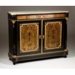 A Napoleon III cabinet in the Boulle style Ebonized wood Gilt metal and tortoiseshell inlaid