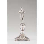 A toothpick holder Brazilian silver of the 19th century Representing a girl with short hair and