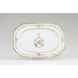 An octogonal dish Chinese export porcelain Polychrome and gilt decoration with flowers and