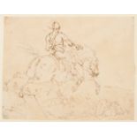 Battle scene with knights Charles Parrocel attrib. (1688-1752) Drawing on paper 14,5x18,5 cm