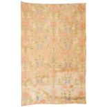 A Castelo Branco coverlet Silk emborided linen Decorated with floral motifs and fruits Portugal,