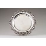 A Belle Époque salver Portuguese silver of the late 19th, early 20th century Scalloped and pierced