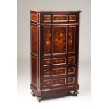 A Napoleon III secretaire à Abattant Wood marquetry decoration Fall-front with leather lined writing