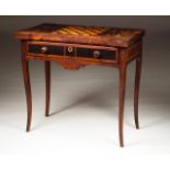 A D. Maria (1777-1816) card table Rosewood veneered wood with rosewood, satinwood and other woods