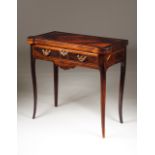 A D. José (1750-1777) card table Rosewood veneered rosewood with thornbush inlaid frieze Green lined