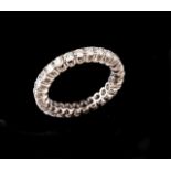 An eternity ring Set in white gold with 27 brilliant cut diamonds (ca. 1,35ct) Portuguese assay mark