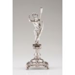 A Toothpick holder Brazilian silver of the 19th century Representing a native woman with bow and