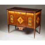 A D. Maria (1777-1816) commode Rosewood Marquetry decoration Two drawers and brass mounts