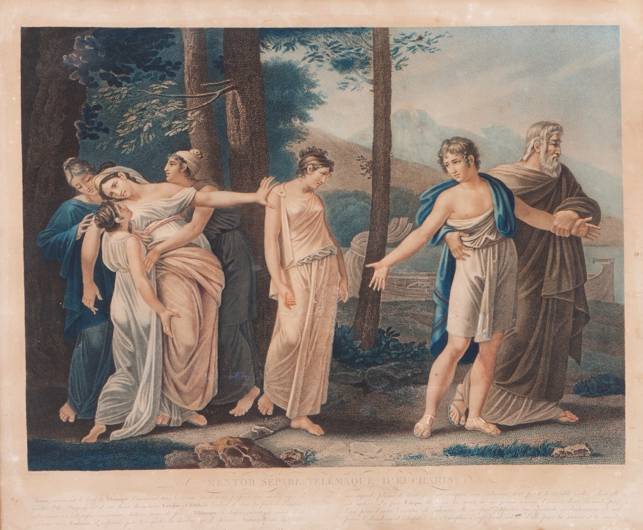 Benoist et Choubard, after Lordom (France 1780-1838) A set of six colored etchings depicting - Image 4 of 6