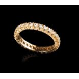 An eternity ring Set in gold with 30 single cut diamonds (ca. 0,60ct) Portuguese assay mark (after