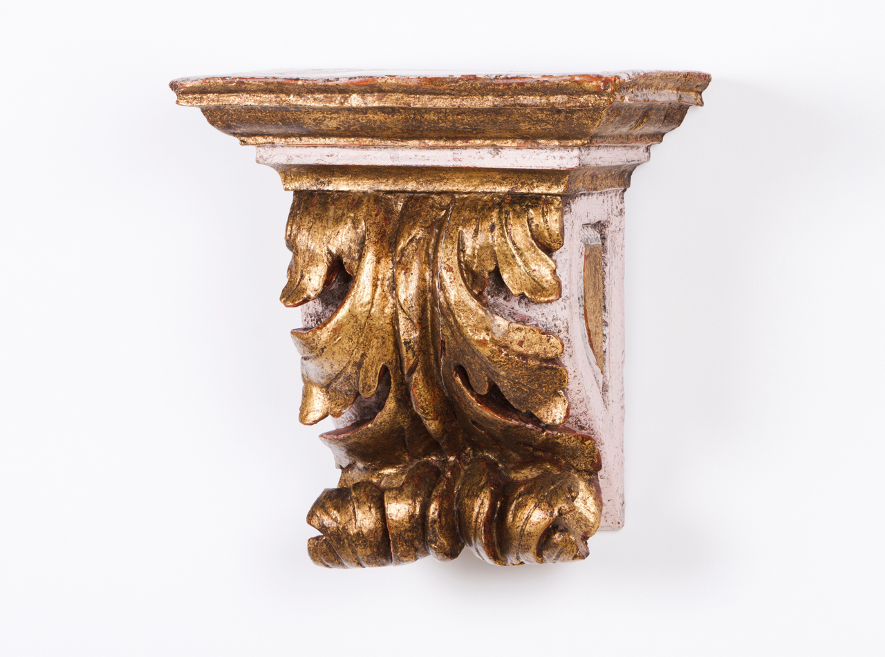 A pair of stands Carved, painted and gilt wood Portugal, late 18th, early 19th century Height: 26 cm - Image 2 of 2