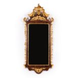 A D. José style mirror Rosewood veneered wood Carved decoration Portugal, 19th century (defects;