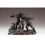 Children Carrier-Belleuse (1824-1887) A patinated bronze sculpture Signed Height: 23,5 cm