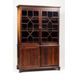 A D. Maria style cupboard Rosewood and other woods Upper part with two glazed doors Interior with