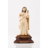 Saint Joseph with the Child Ivory Indo-Portuguese sculpture with traces of gilding and polychromy