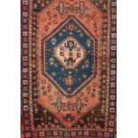 A Zanjan carpet, ,Iran Cotton and wool Of geometric design in blue, brown and red 200x130 cm