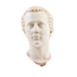 A Roman head Marble Possibly dipicting a local civil servant or a rural landowner . Iberian work