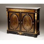 A Napoleon III cabinet in the Boulle style Ebonized wood Gilt metal and tortoiseshell inlaid