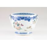 A wine cooler Chinese export porcelain Polychrome Famille Rose decoration depicting fortress with