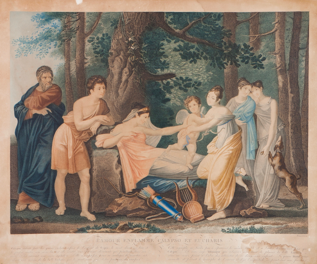 Benoist et Choubard, after Lordom (France 1780-1838) A set of six colored etchings depicting