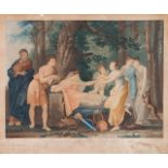 Benoist et Choubard, after Lordom (France 1780-1838) A set of six colored etchings depicting