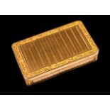 An Empire snuff box 18kt gold with chased floral decoration and guilloché panels French assay and