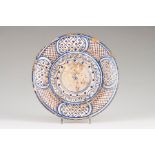 A plate Coimbra faience (Brioso), 18th century Blue decoration known as "pre-Ratinho" (broken,