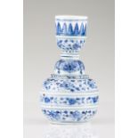 A huqqa base (water pipe) Chinese porcelain Blue underglaze decoration with floral friezes For the